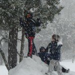 Kids playing in snow at Edwin B. Forsyth NWR, NJ